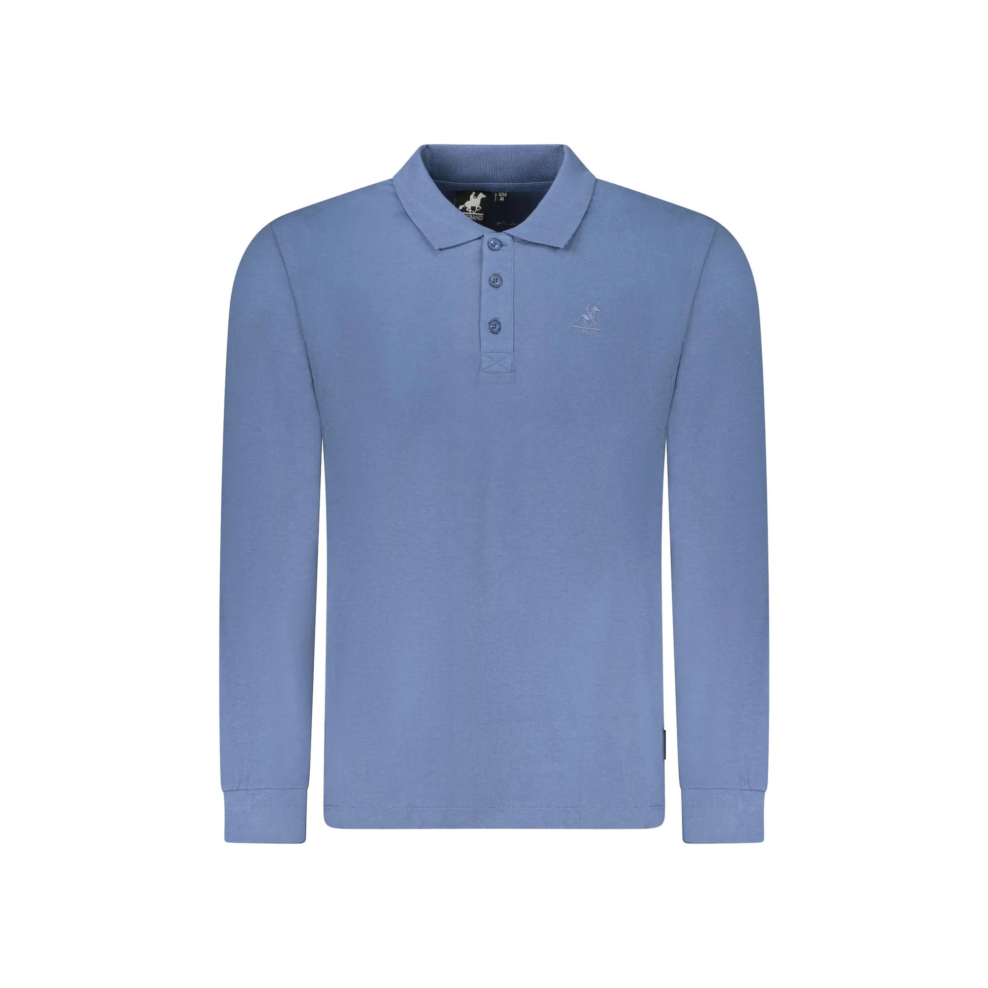 U.S. Grand Polo Uomo Blu Maniche Lunghe Cotone Ricamo Logo - foto prodotto